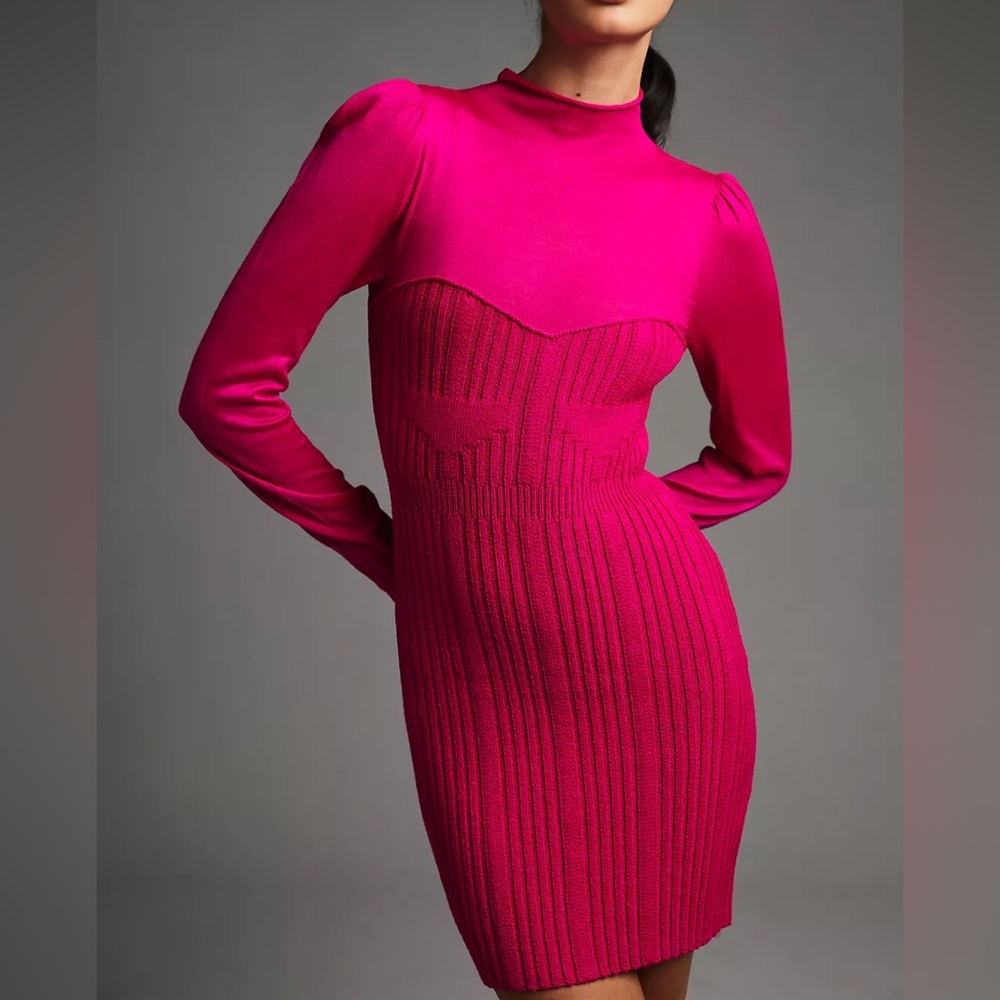 🚨FINAL SALE! PRICE IS FIRM🚨 NWT Anthropologie Pink Turtleneck Sweater Dress